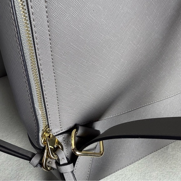 Calpak Womens Kaya Dark Gray Taupe Faux Leather Adjustable Strap Laptop Backpack - Picture 6 of 15